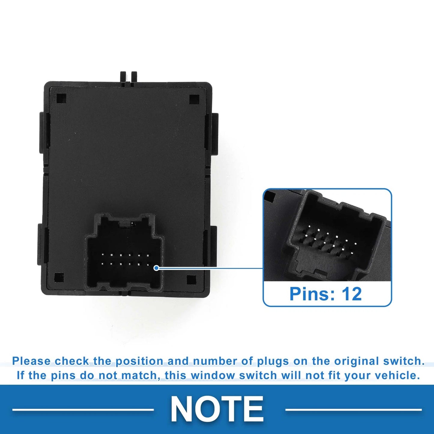 Front Power Window Switch for Chevrolet Silverado 1500 2500 3500 (No. 23427095)