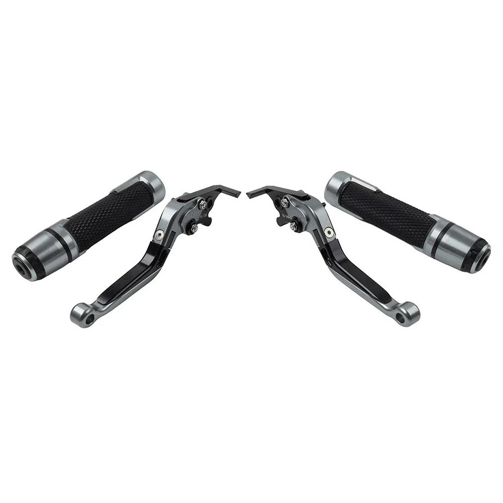 Folding Extendable Brake Clutch Levers & Handlebar Grips for Kawasaki ZX636R