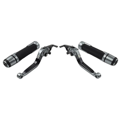 Folding Extendable Brake Clutch Levers & Handlebar Grips for Kawasaki ZX636R