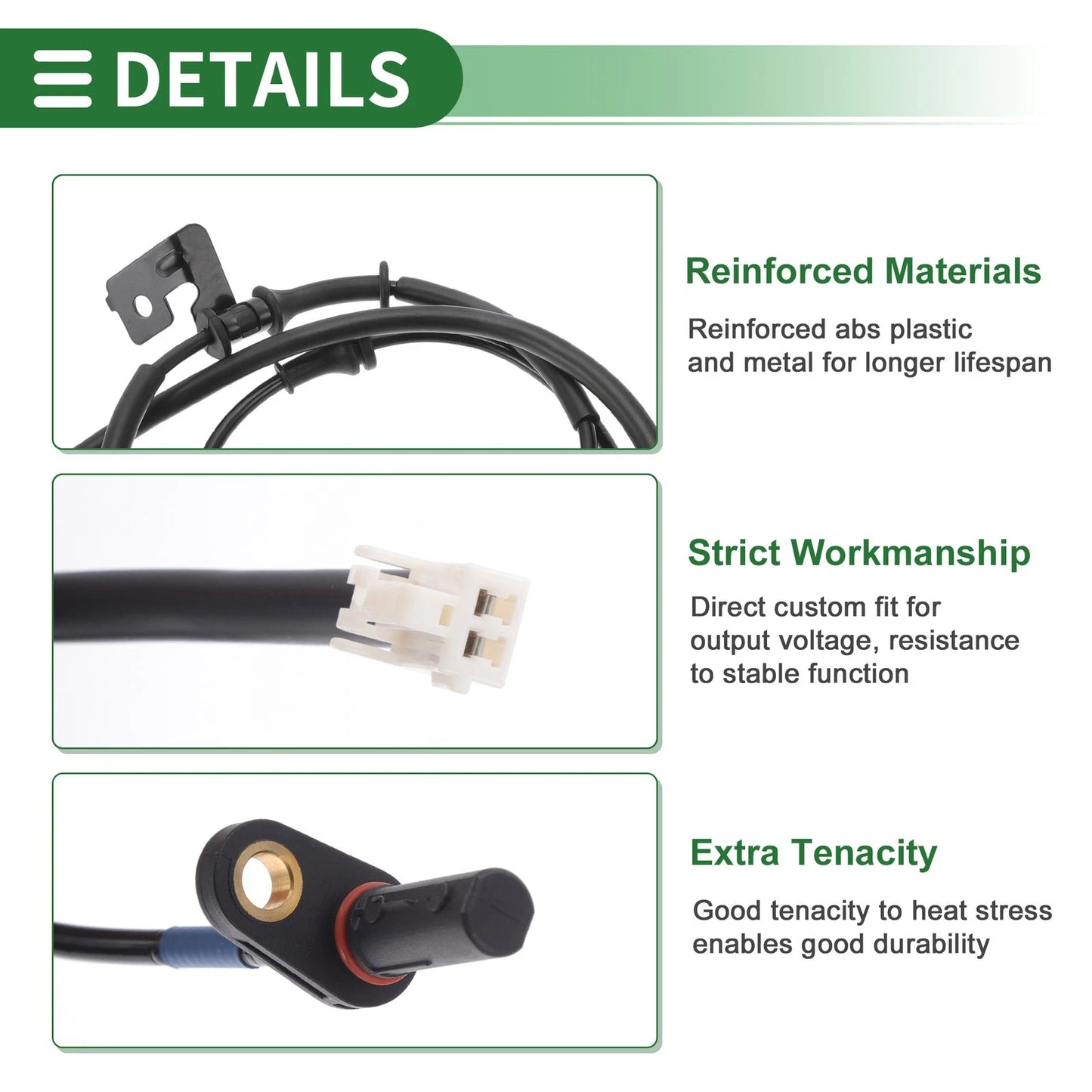 ABS Wheel Speed Sensor No. 599302V000 for Hyundai Veloster (2012–2014) Right Rear