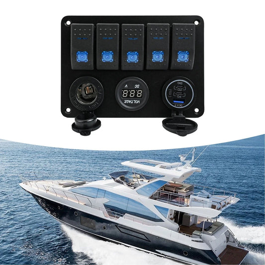 Switch Panel / Aluminium Waterproof / 12V–24V, 3-Port for Truck Caravan