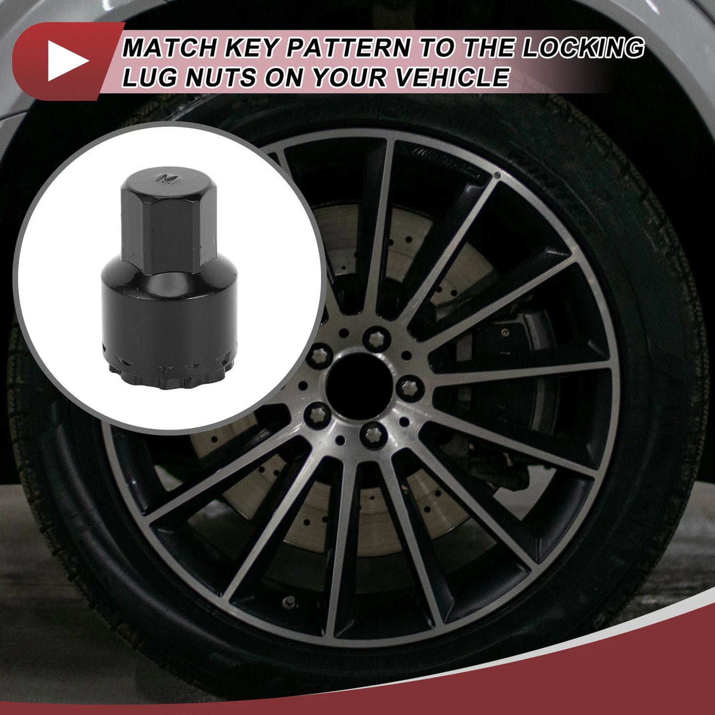 Wheel Lock Lug Nut Key Socket for Mercedes Benz GLE450 GLS350 (2016–2021)