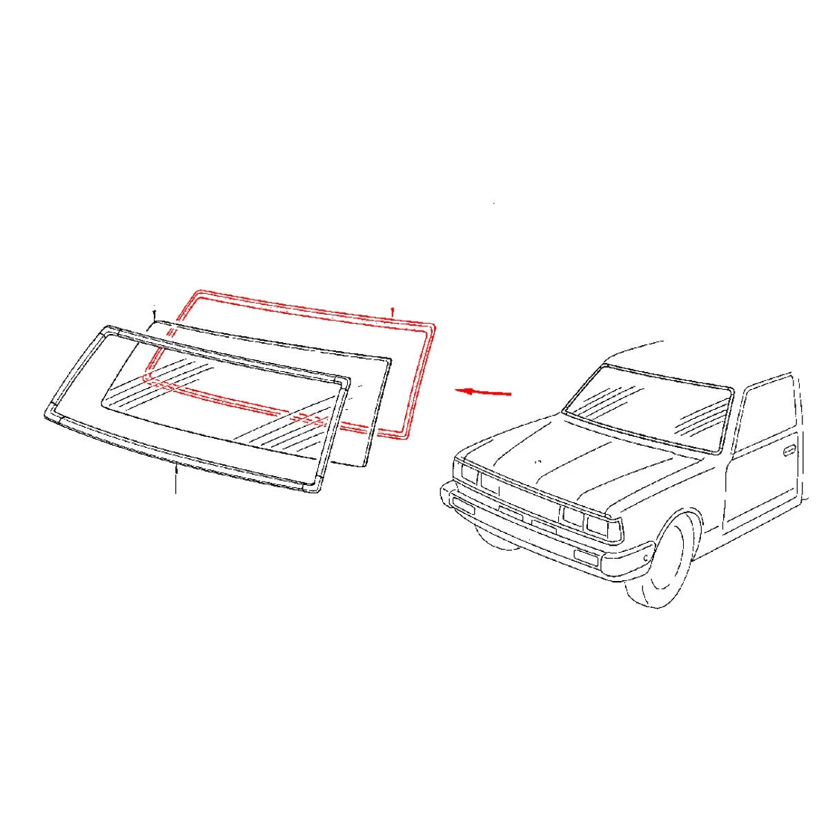 Front Windshield Weatherstrip for Nissan Datsun Pickup 720 (1980–1986)