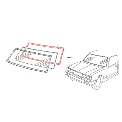 Front Windshield Weatherstrip for Nissan Datsun Pickup 720 (1980–1986)