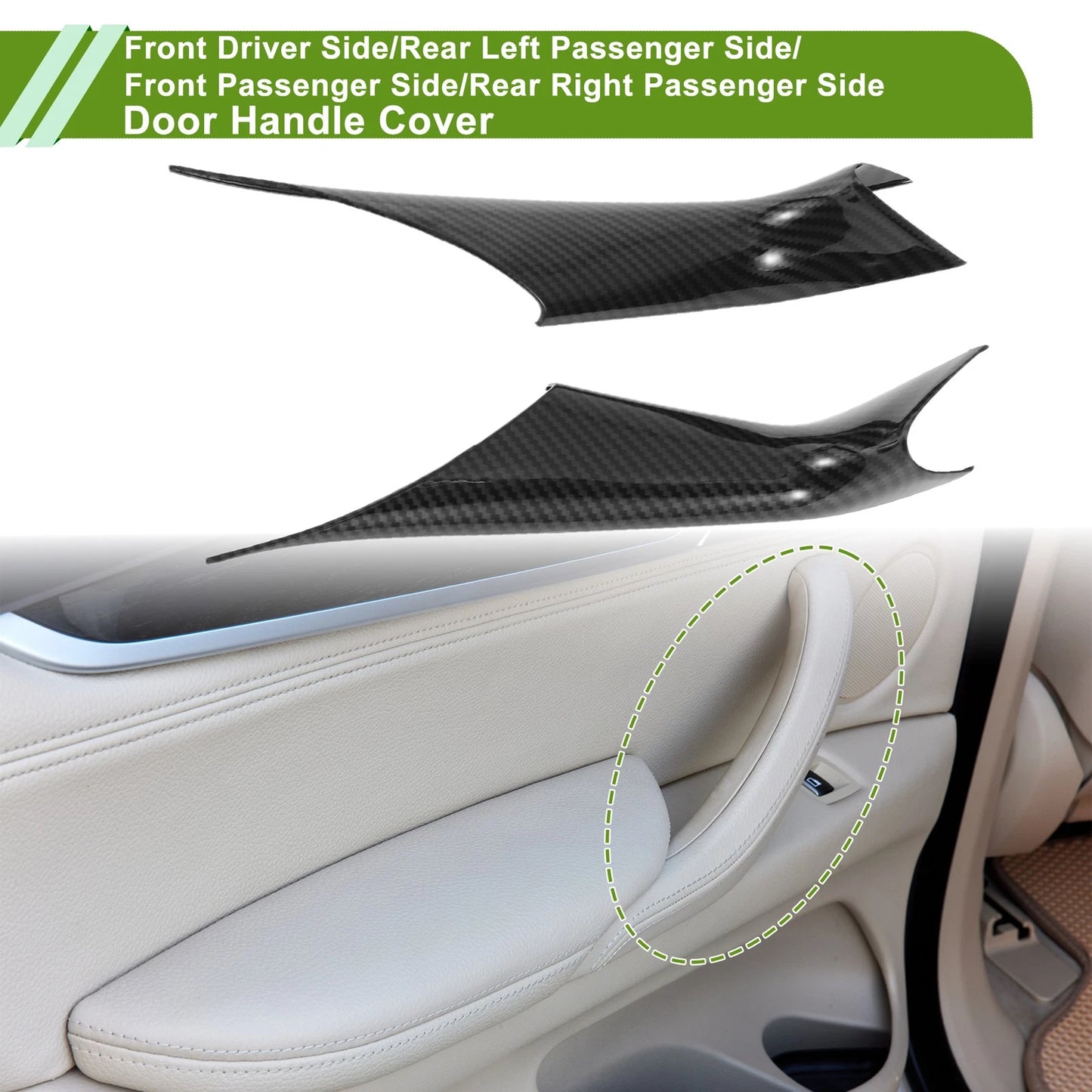 Door Panel Handle Pull Trim Cover for BMW 5 Series (2017–2022) Carbon Black