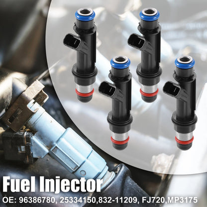 Set of 4 Fuel Injectors 96386780 25334150 832-11209 for Chevy Aveo (2004–2005)