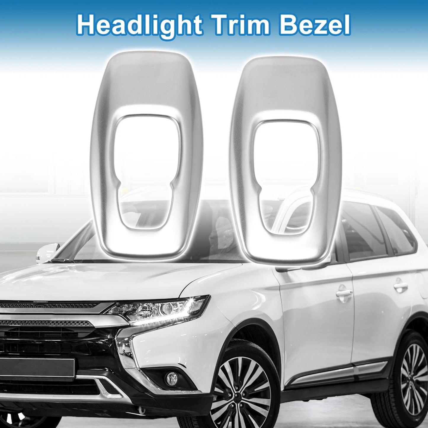 2 Pcs Headlight Trim Bezel for Mitsubishi Outlander (2022–2024) ABS