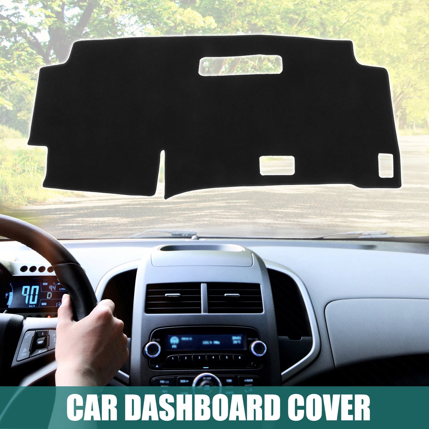 Dashboard Cover Mat for Nissan Serena (2023) - Black Polyester Non-Slip