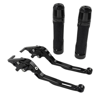 Black Extendable Brake Clutch Levers Grips Set for Suzuki GSR750 (2011-2016)