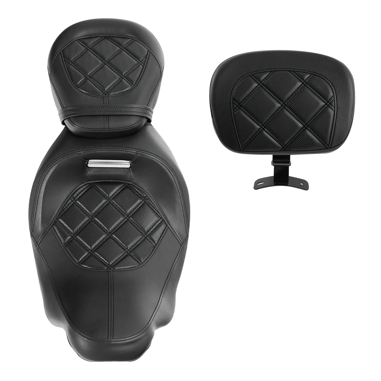 Black Driver & Passenger Front Backrest Seats for Harley Electra Glide (09-23)
