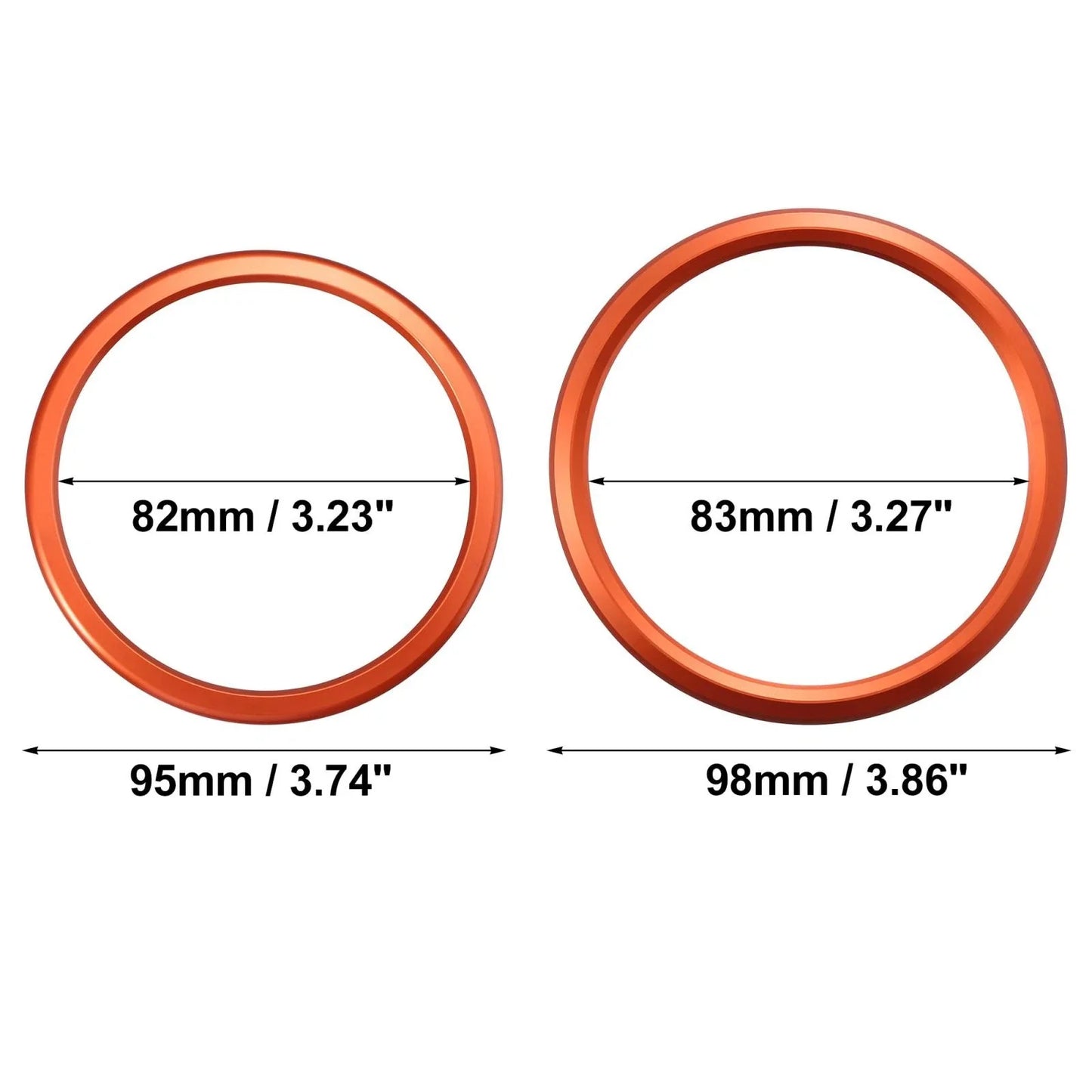 4 x AC Outer Vent Ring Trim Covers for Chevrolet Camaro (2016-2020) Orange