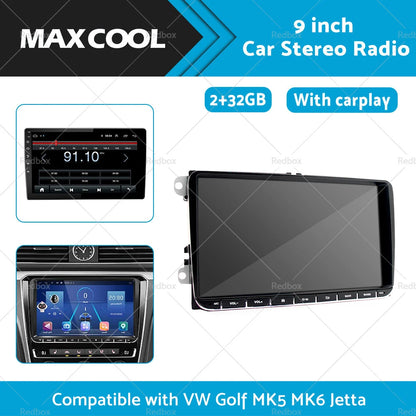 32GB Car Navi GPS WiFi CarPlay 9" Android for VW Golf MK5 MK6 Jetta (2003-2016)