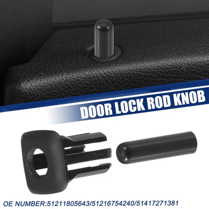 Set of 2 Door Lock Rod Knob & Locking Button Cover for BMW 328i (2012–2015)