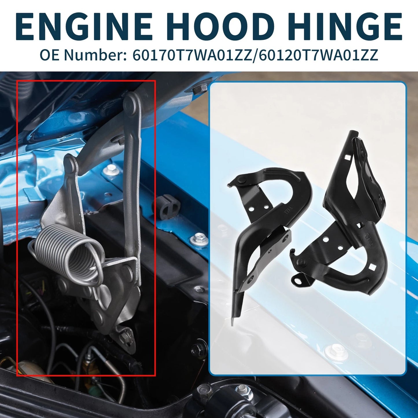 Hood Hinges Set of 2 for Honda HR-V (2016–2022) No. 60170T7WA01ZZ