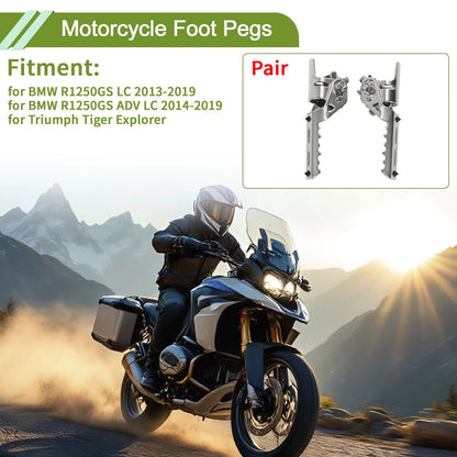 Foot Pegs for BMW R1250GS LC (2013–2019) - Silver Tone, 1 Pair