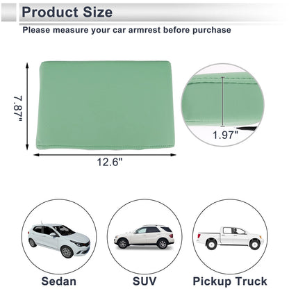 Center Console Cover for Car (12.6"x7.87"x1.97", Light Green)
