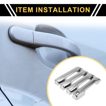 Set of 4 Door Handle Covers for Toyota Tundra (2022) Silver Tone