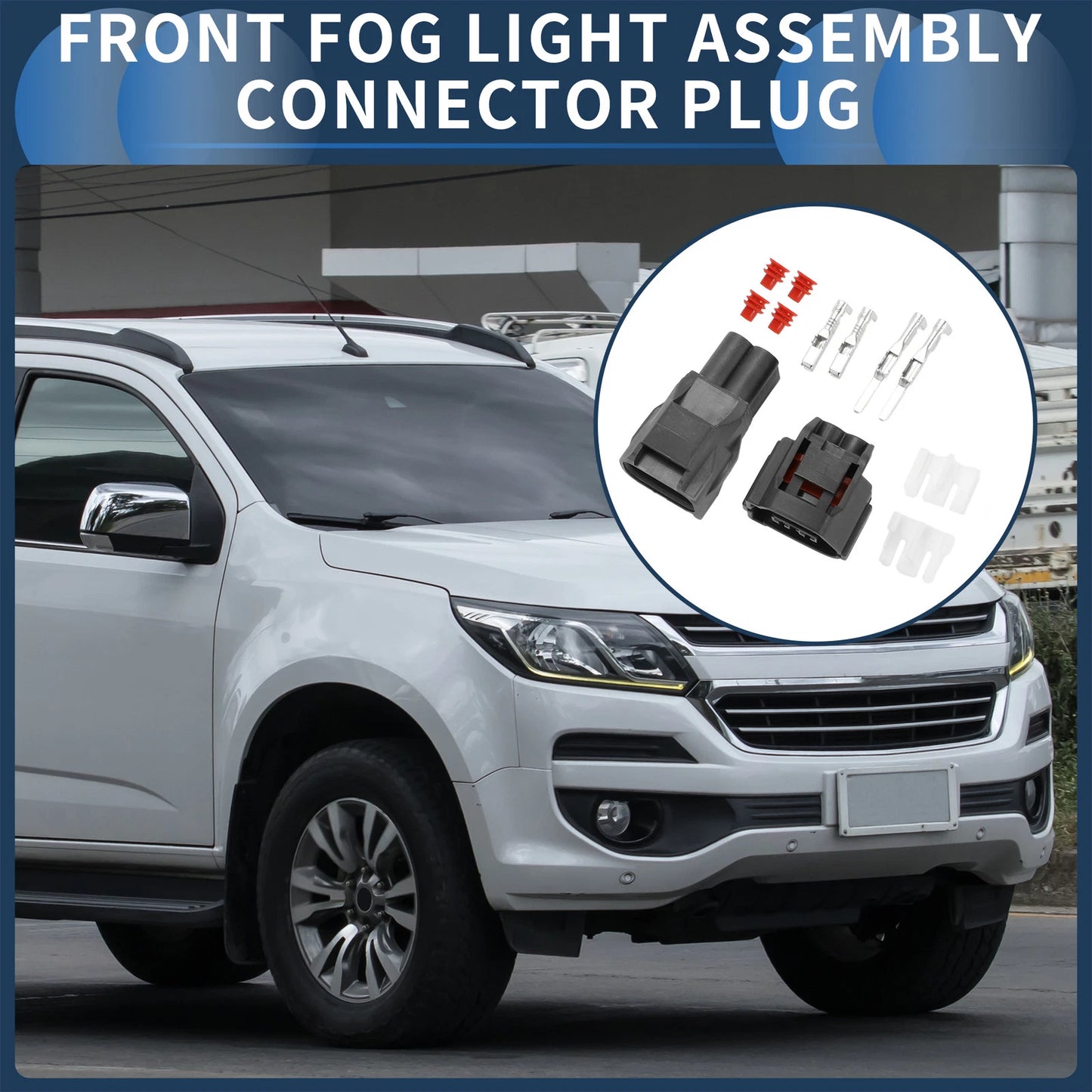 2 Pin Front Fog Light Assembly Connector Plug for Chevrolet