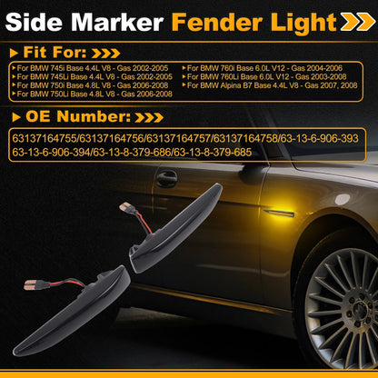 Side Marker Fender Light 63137164755 for BMW 745i (2002–2005) 1 Pair