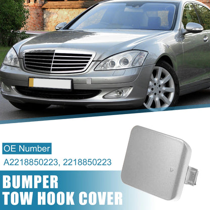 Front Bumper Tow Hook Cover for Mercedes-Benz W221 (2007-2009) Silver Tone