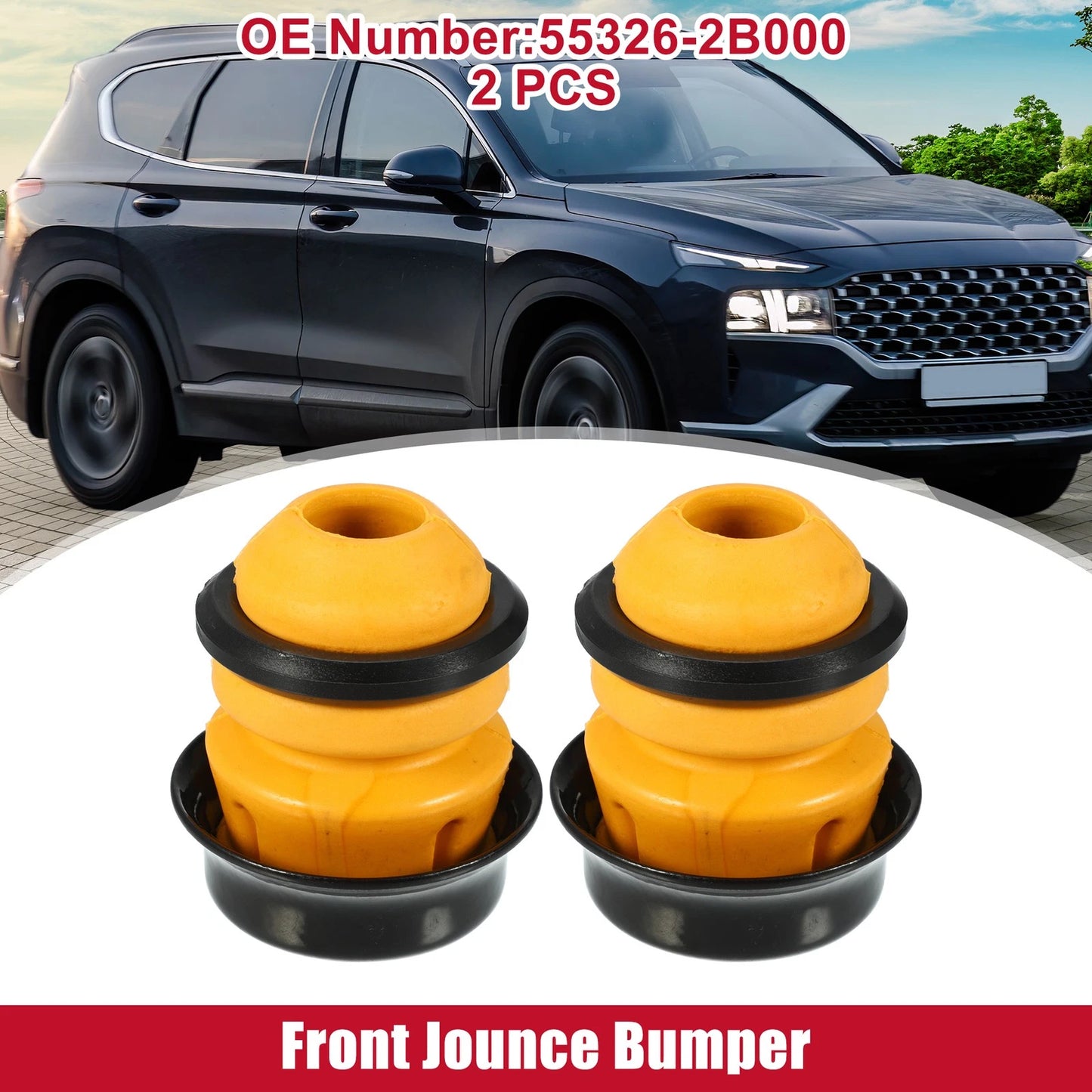 2pcs Rear Jounce Bumper No.55326-2B000 for Hyundai Santa Fe (2007–2012)