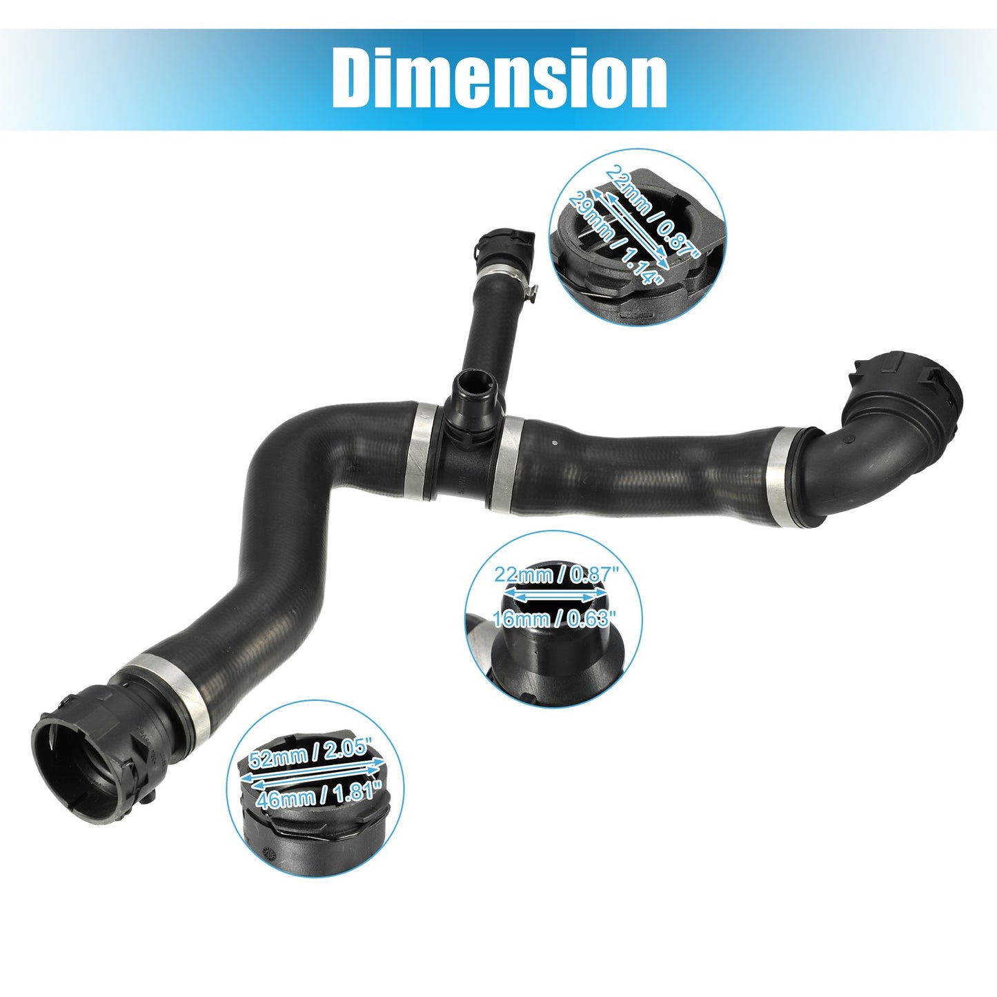 Engine to Engine Cooler Pipe Hose for BMW 118i, 120i (2012–2013, 2006–2012)