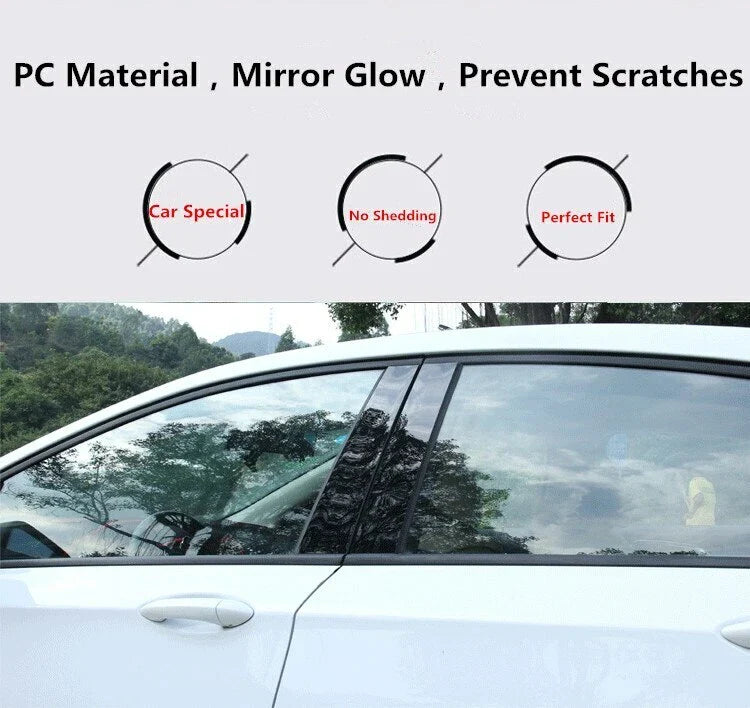 8 x Glossy Black Pillar Posts Door Trim Covers for Hyundai Tucson (2015–2019)
