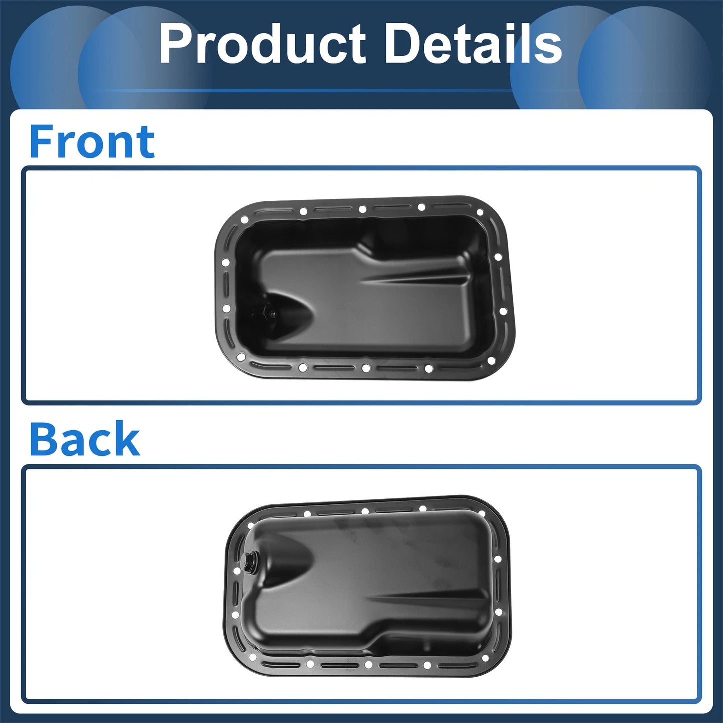 1 Pc Engine Oil Pan for Jeep Wrangler (2012–2018) No.5184546AC Iron Black