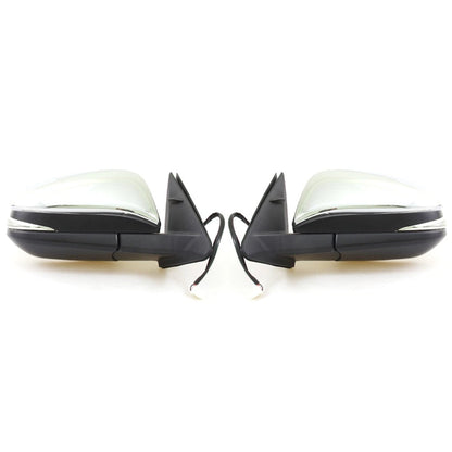 Set of 2 Chrome Power Door Wing LED Signal Mirrors for Toyota Kluger Highlander (2014–2016)