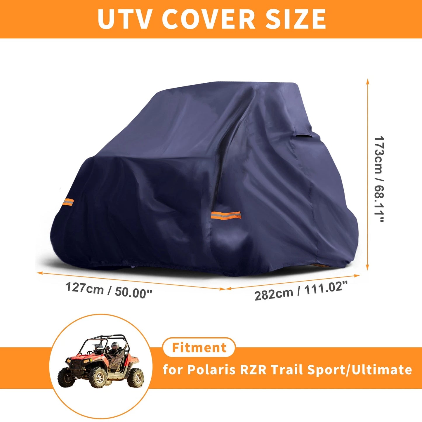 Waterproof UTV Cover for Polaris RZR Trail 2 Seater (2018–2023)