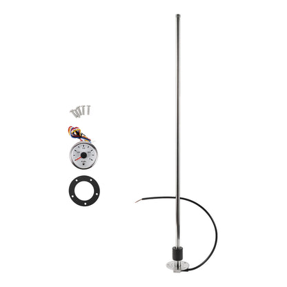 Fuel Sending Unit and Gauge Kit 0-190 Ohm for Boat Car Truck (0-190)