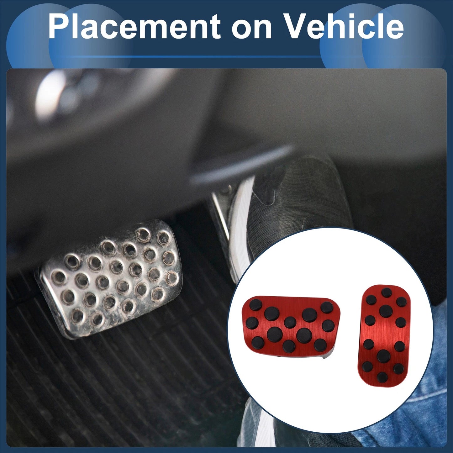 2 Pcs Manual Foot Accelerator Pedal Covers for Toyota Noah (1990) Red