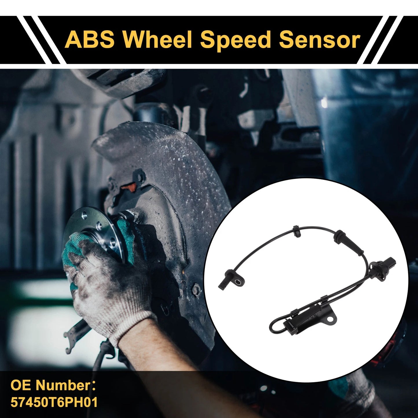 ABS Wheel Speed Sensor No. 57450T6PH01 for Honda Crider (2014–2018) 1Pc Right Front