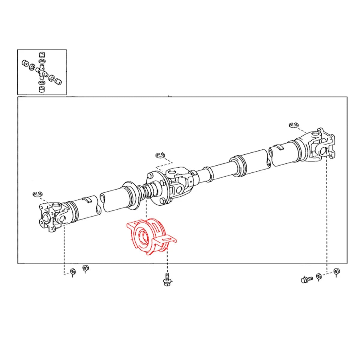 Drive Shaft Center Support Bearing for Toyota Hilux Pickup (2005–2015)