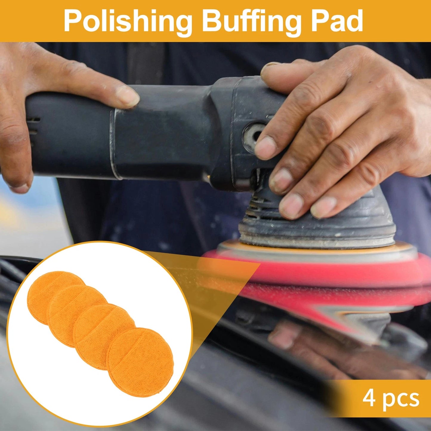 Set of 4 Polishing Buffing Pads for Auto Waxing (12.5cm)