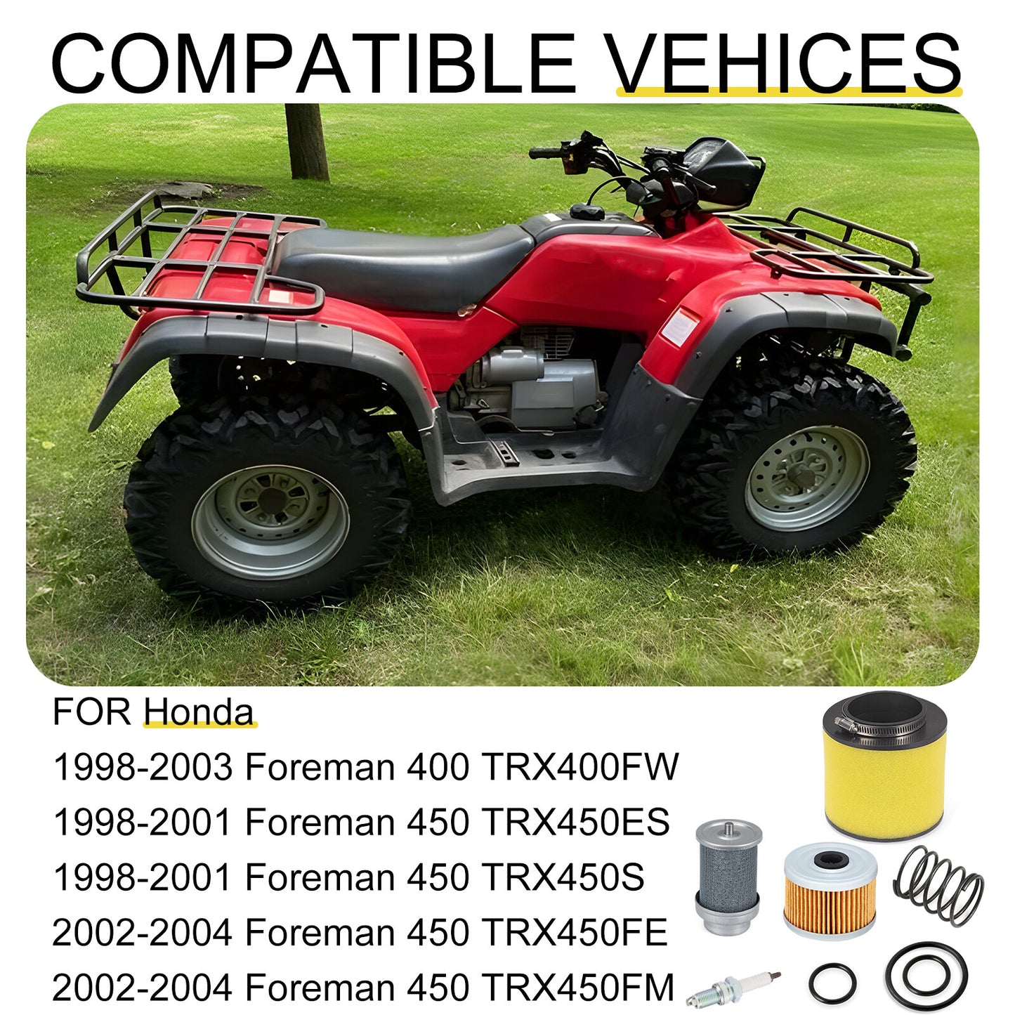 Air Oil Filter & Cleaner for Honda Foreman 400 TRX400FW (1998–2003)