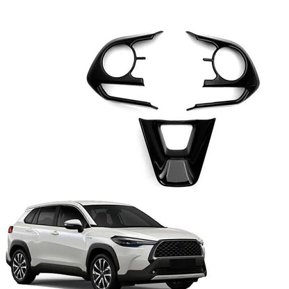 3X Steering Wheel Button Switch Cover Trim for Toyota Corolla (2019–2024)