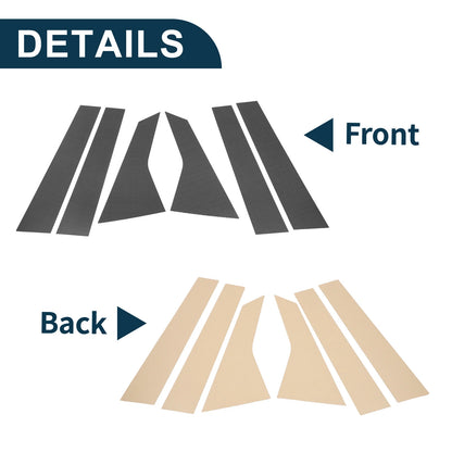 Set of 6 Door Pillar Window Trim for Honda Civic (2022–2024) Carbon Fiber