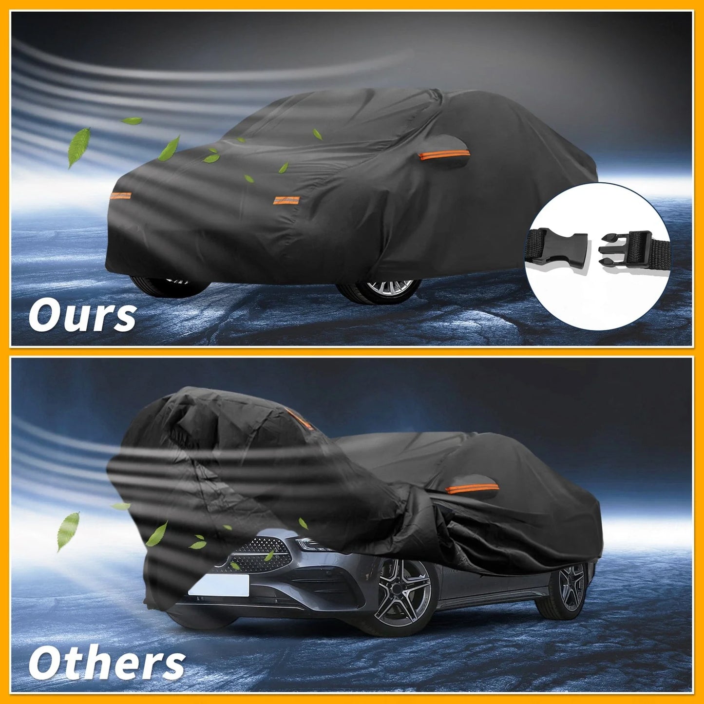 Waterproof All Weather Car Cover for Mercedes Benz CLA (2013-2024) Black 210D-PU