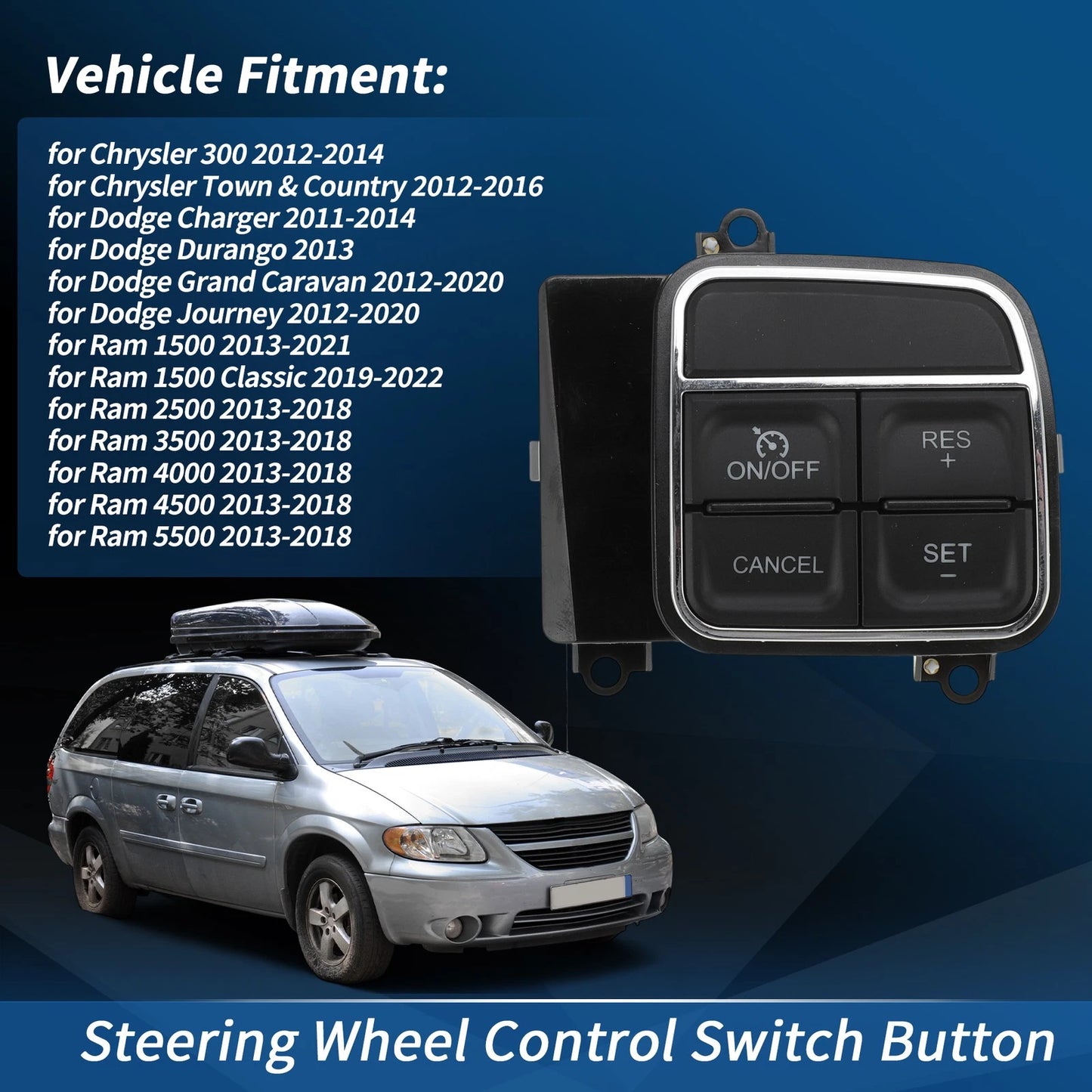 Right Steering Wheel Cruise Control Switch for Dodge Grand Caravan (2008–2020)