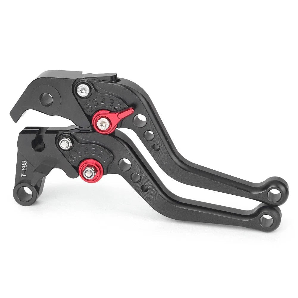 2X Short Brake Clutch Levers for Yamaha R6S (2006–2007) Black Red