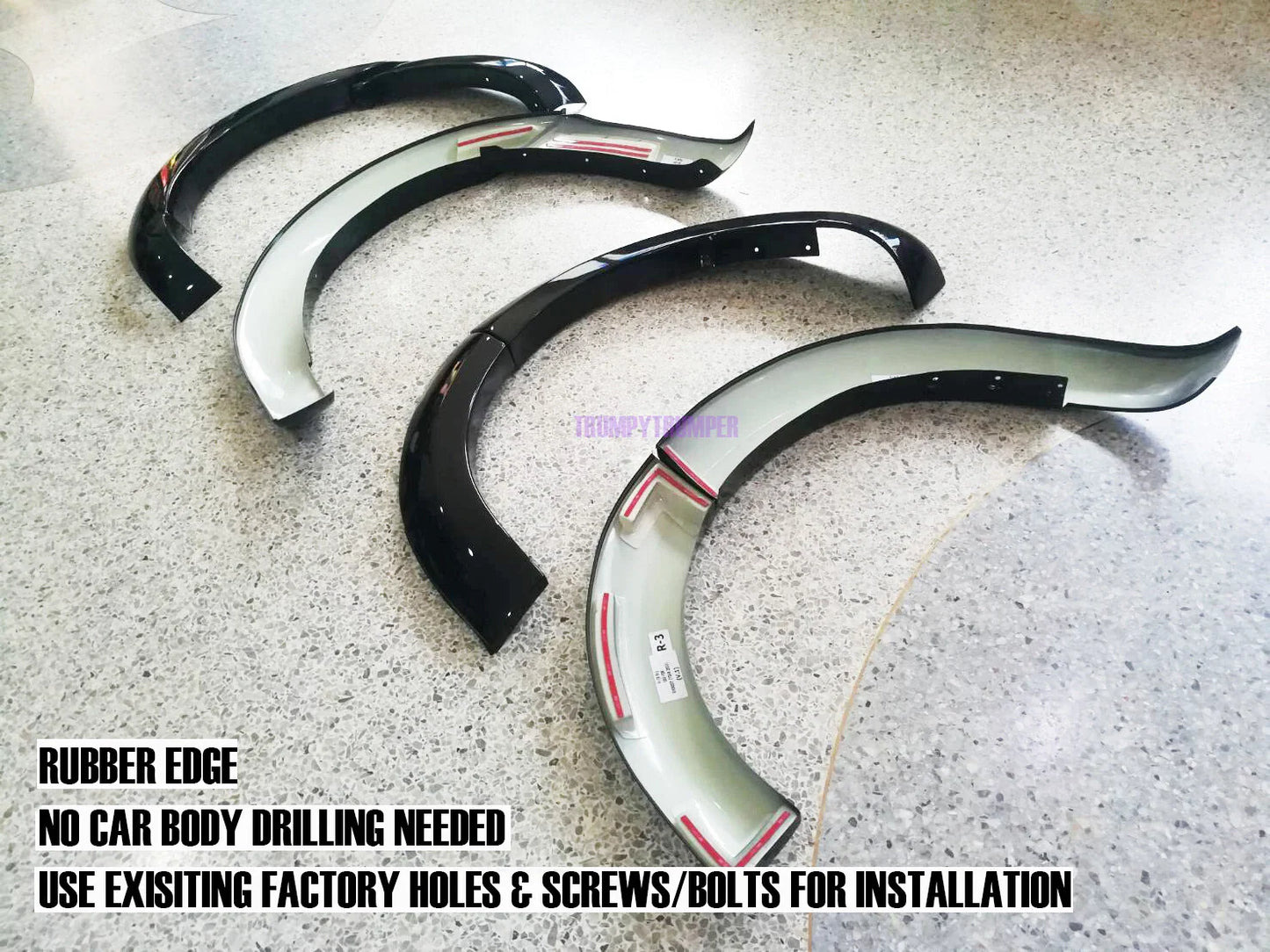 Glossy Black Fender Flares for Ford Everest UAII 2018-2021 SUV