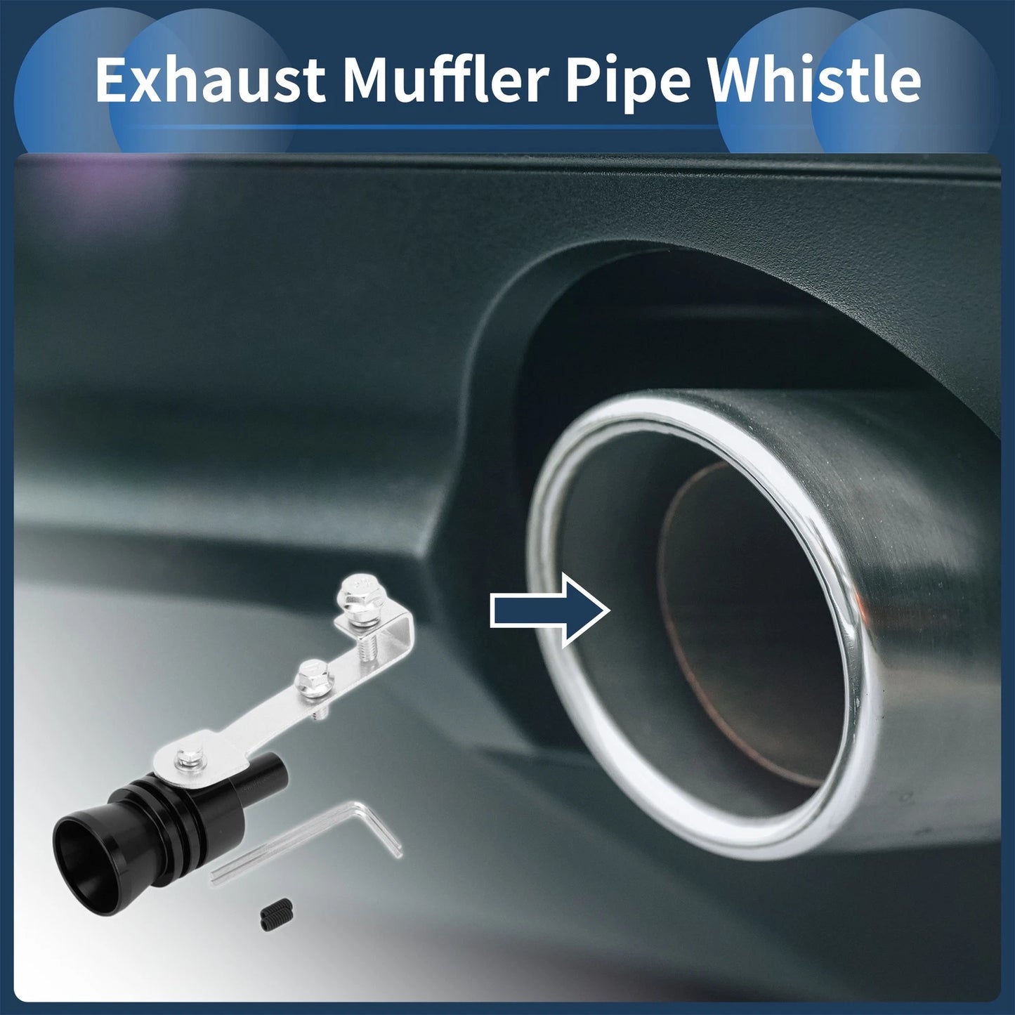 Turbo Sound Exhaust Muffler Pipe Whistle for Universal Fit (1 Set)