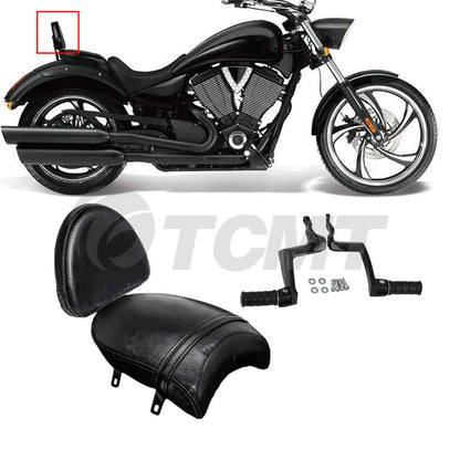 Black Backrest Sissy Bar & Foot Pegs for Victory Gunner Vegas (2015-2017)