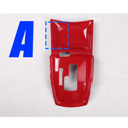 Red Carbon Fiber Gear Shift Panel Cover Trim Decor for Nissan Rogue (2017–2021)