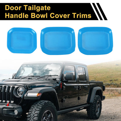Set of 4 Exterior Door Handle Bowl Cover Trims for Jeep Gladiator JT (2020–2024) Light Blue