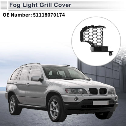 1 Pc Front Right Fog Light Grill Black for BMW X5 (2019-2022)