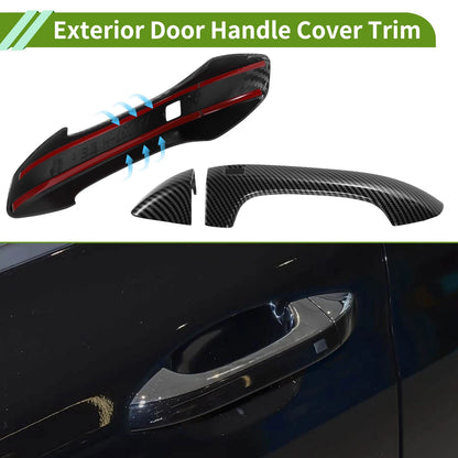 Exterior Door Handle Cover Trim for Kia K5 (2020–2025) Carbon Fiber Black