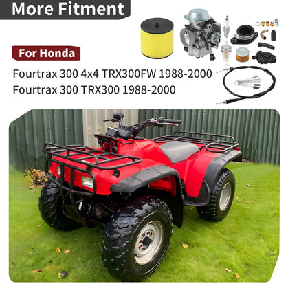 Carburetor with Air Filter Kit for Honda Fourtrax TRX300 (1993–2000)