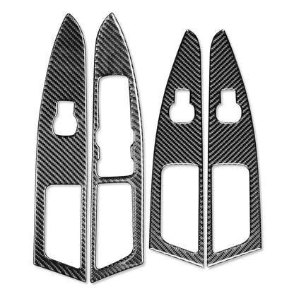 Set of 4 Window Lift Panel Switch Cover Trim for Ford Mondeo (2018–2019) RHD Carbon